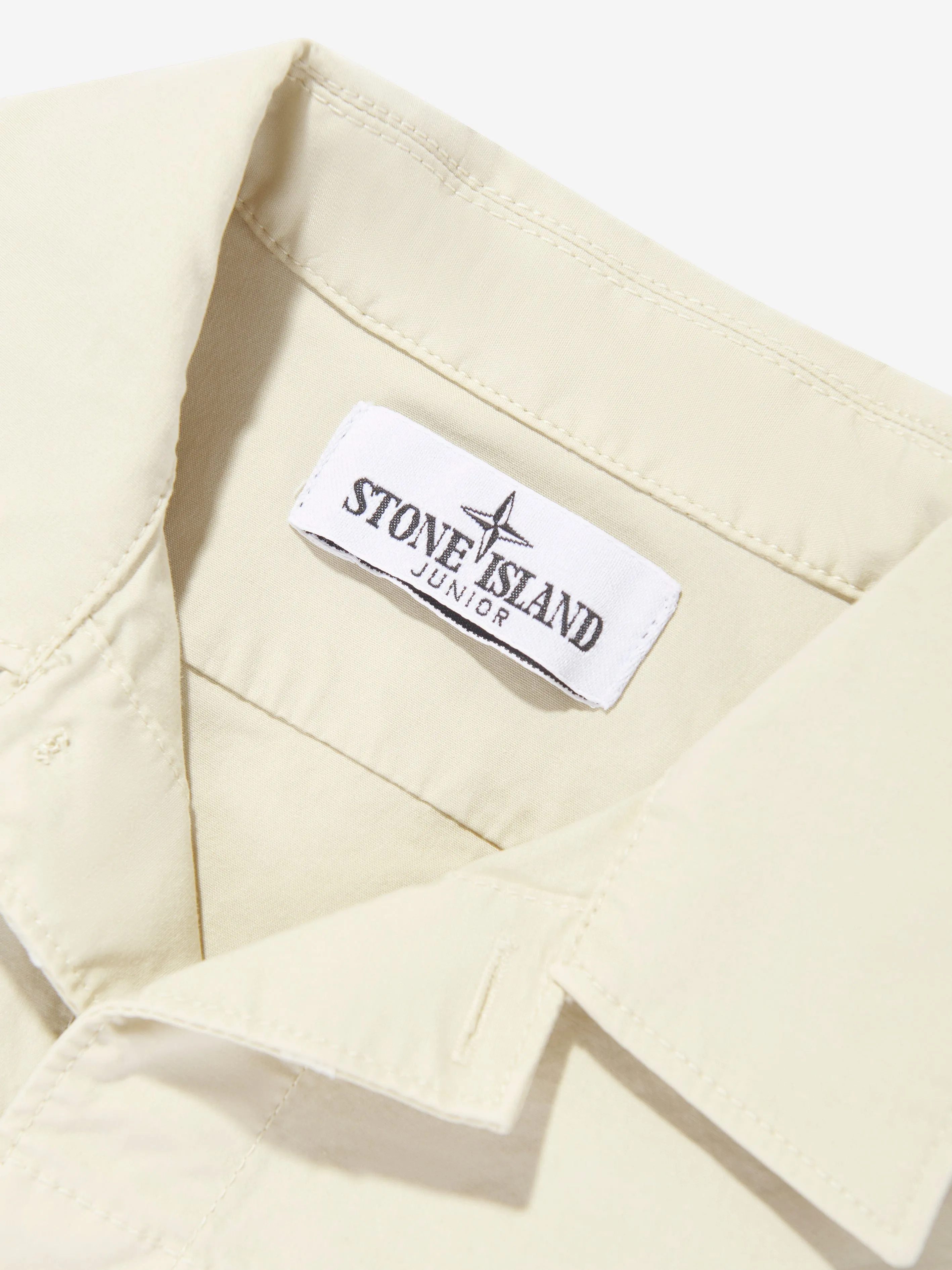 Jungen Logo Taschenhemd in Beige