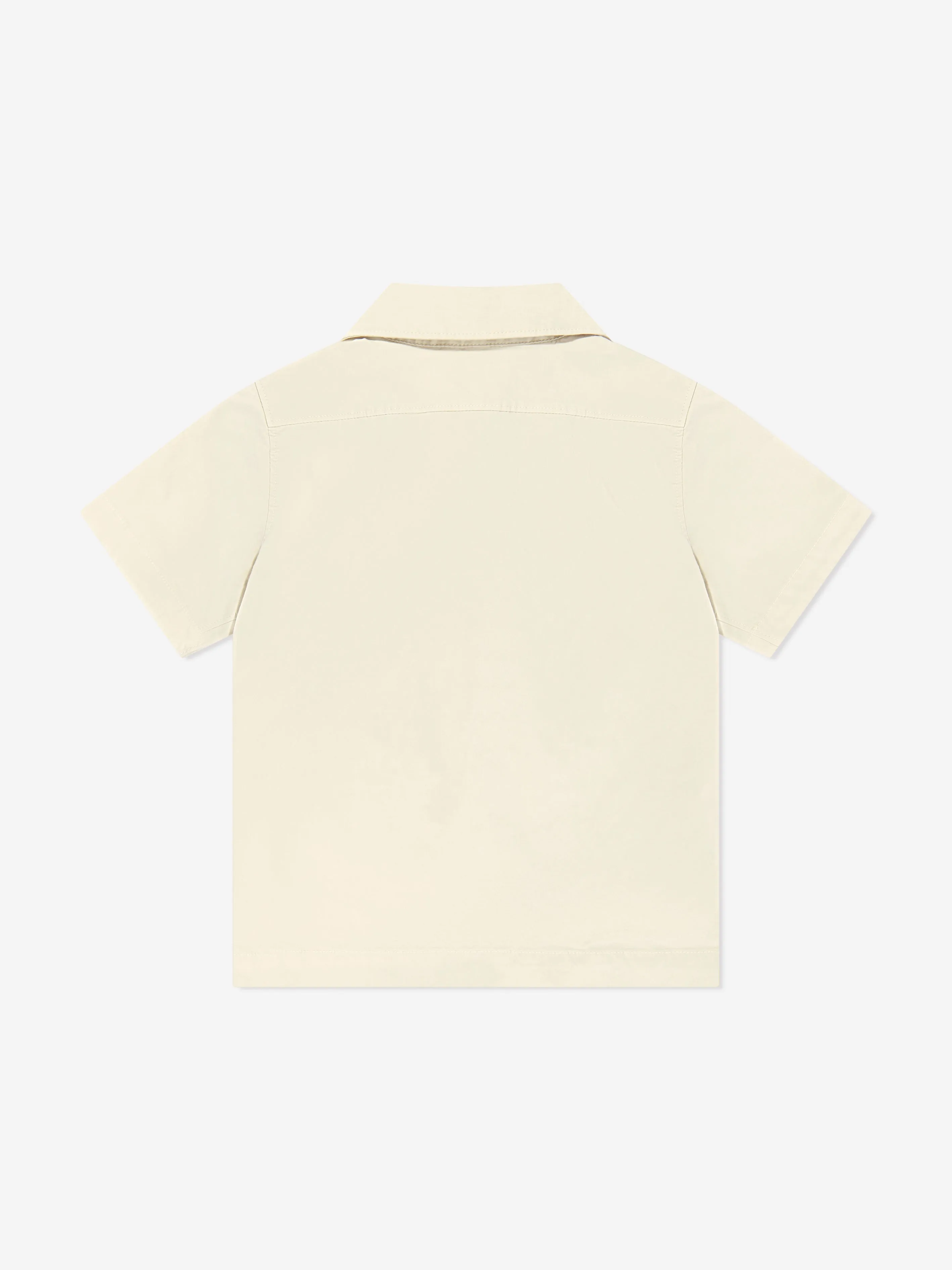 Jungen Logo Taschenhemd in Beige