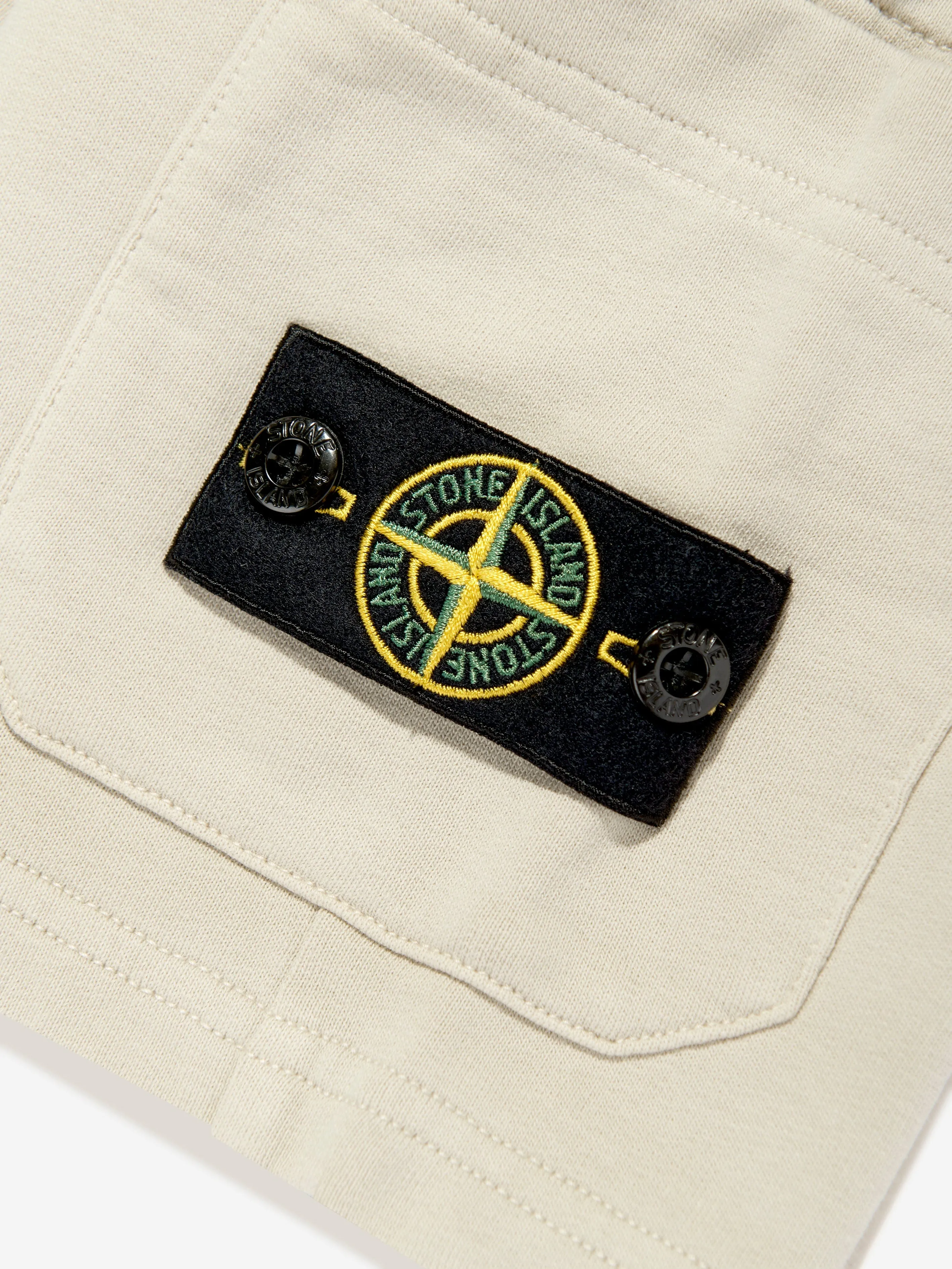 Jungen Logo Hosentaschen Shorts in Beige
