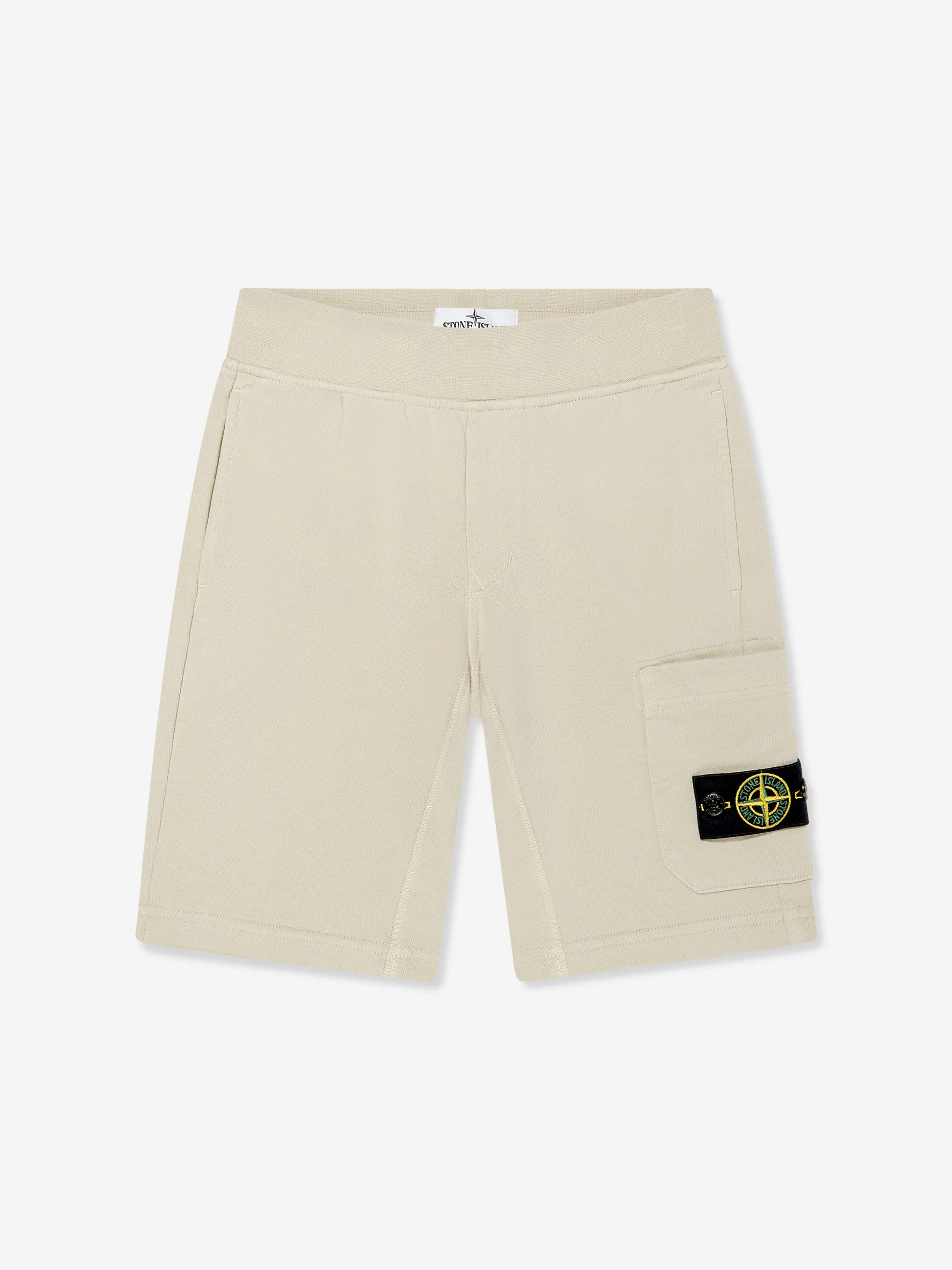 Jungen Logo Hosentaschen Shorts in Beige