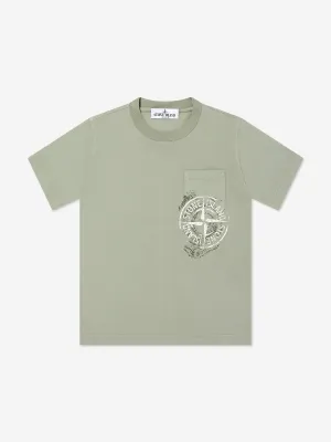 Jungen Logo Pocket T-Shirt in Grün