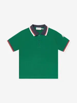 Grünes Logo Polohemd für Jungen