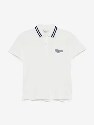 Jungen Logo Polo-Shirt in Weiß