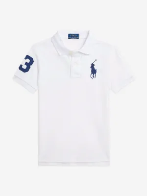 Jungen Logo Polohemd in Weiß