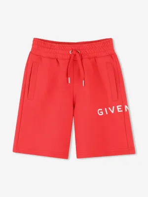 Rote Shorts mit Logo-Print für Jungen