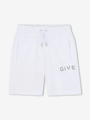 Jungen Logo Print Shorts in Weiß