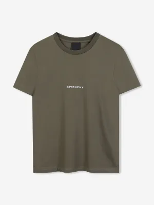 Grünes T-Shirt für Jungen mit Logo-Print
