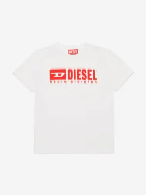 Jungen Logo Print T-Shirt in Weiß