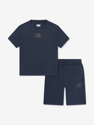 Jungen Logo Kurz-Set in Marineblau