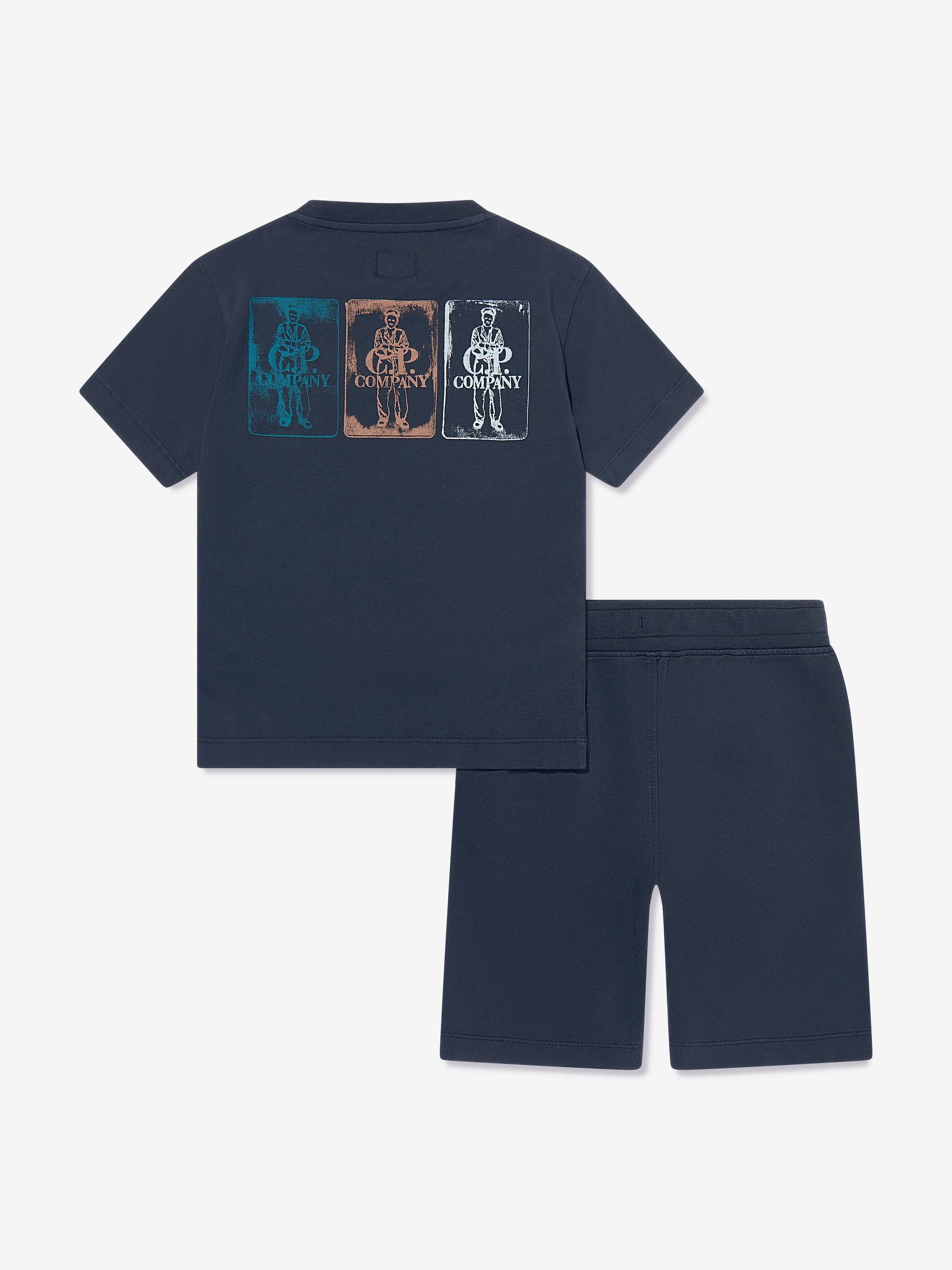 Jungen Logo Kurz-Set in Marineblau