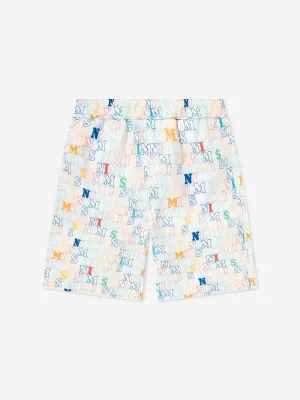 Jungen Logo Badeshorts in Weiß