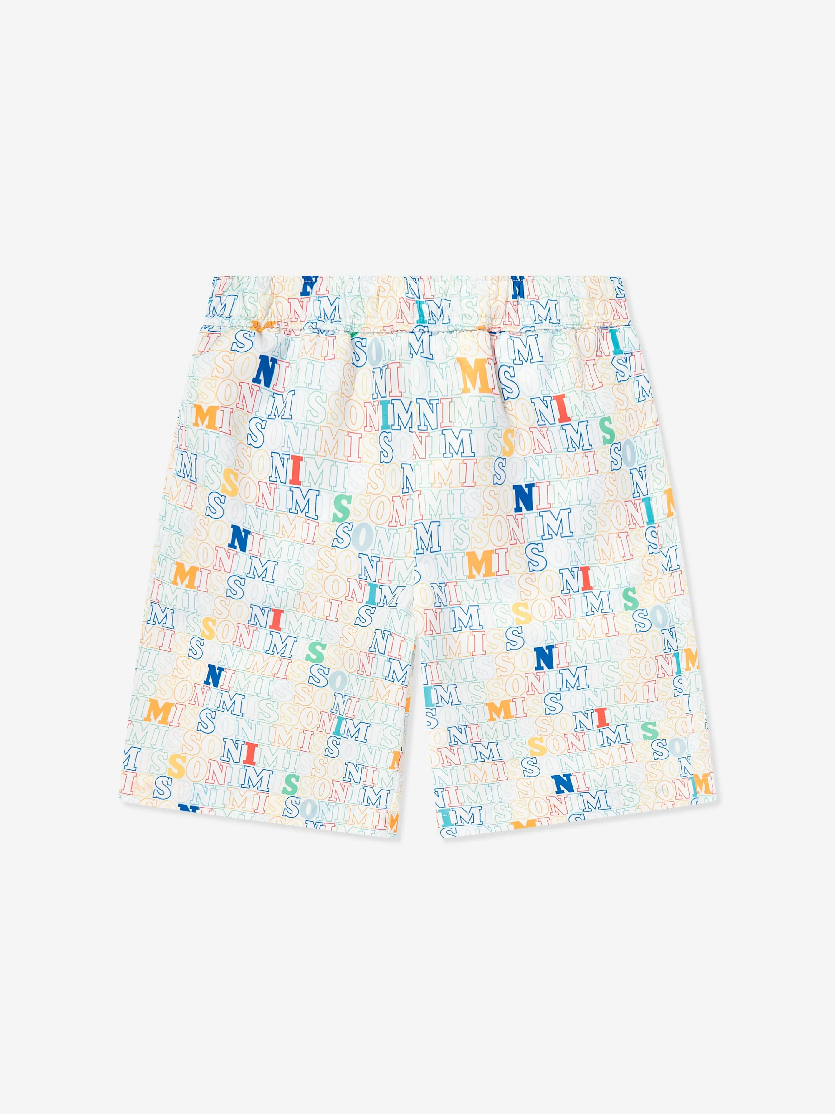 Jungen Logo Badeshorts in Weiß