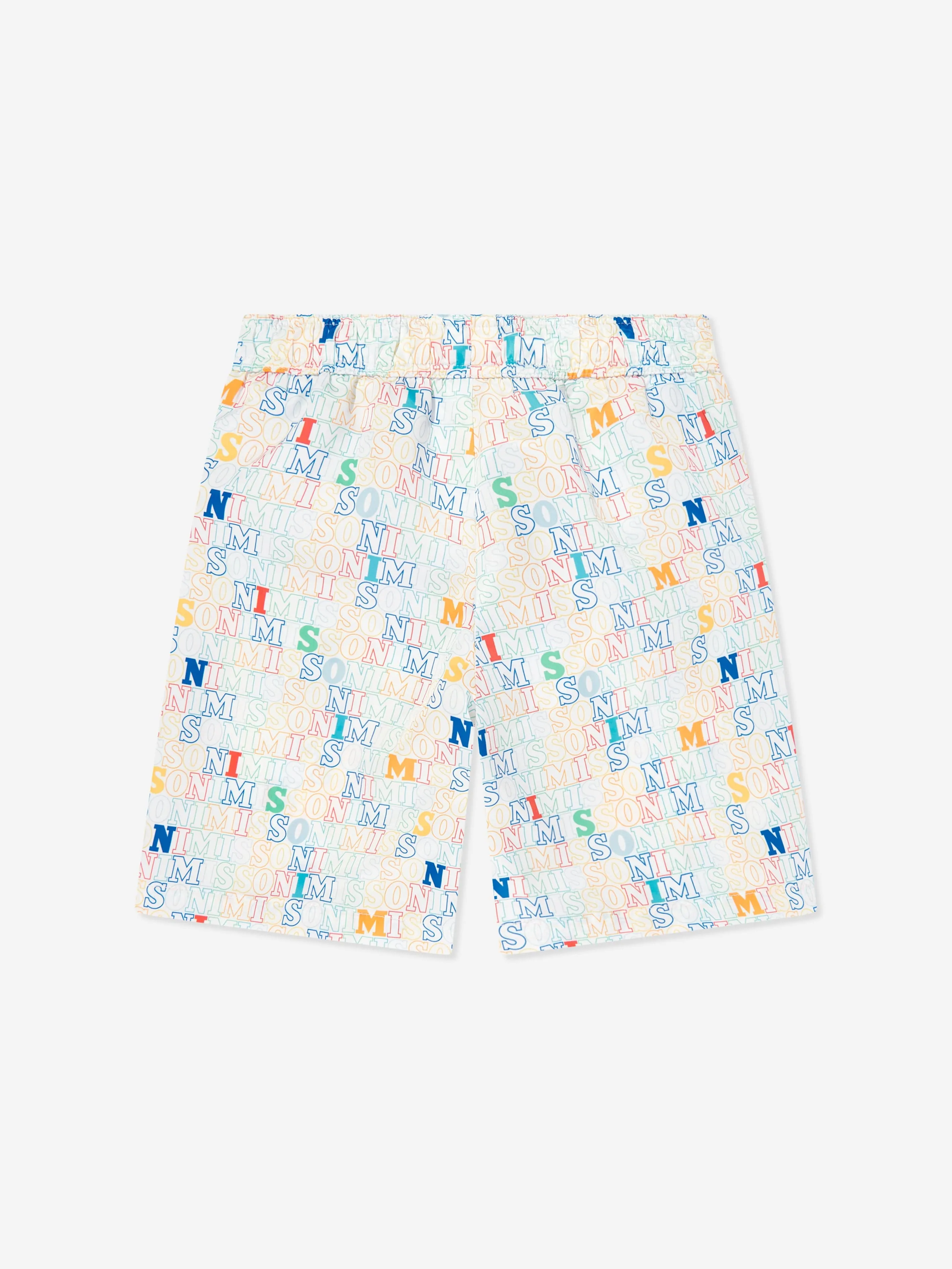 Jungen Logo Badeshorts in Weiß