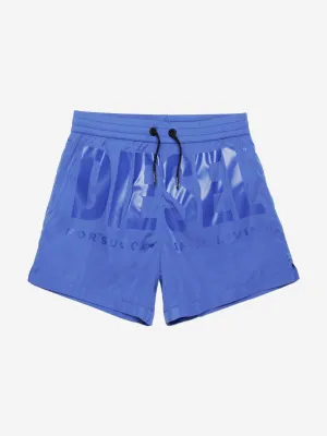 Badehorts für Jungen mit Logo in Blau