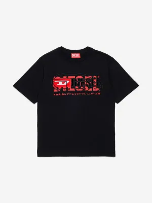 Jungen Logo T-Shirt in Schwarz