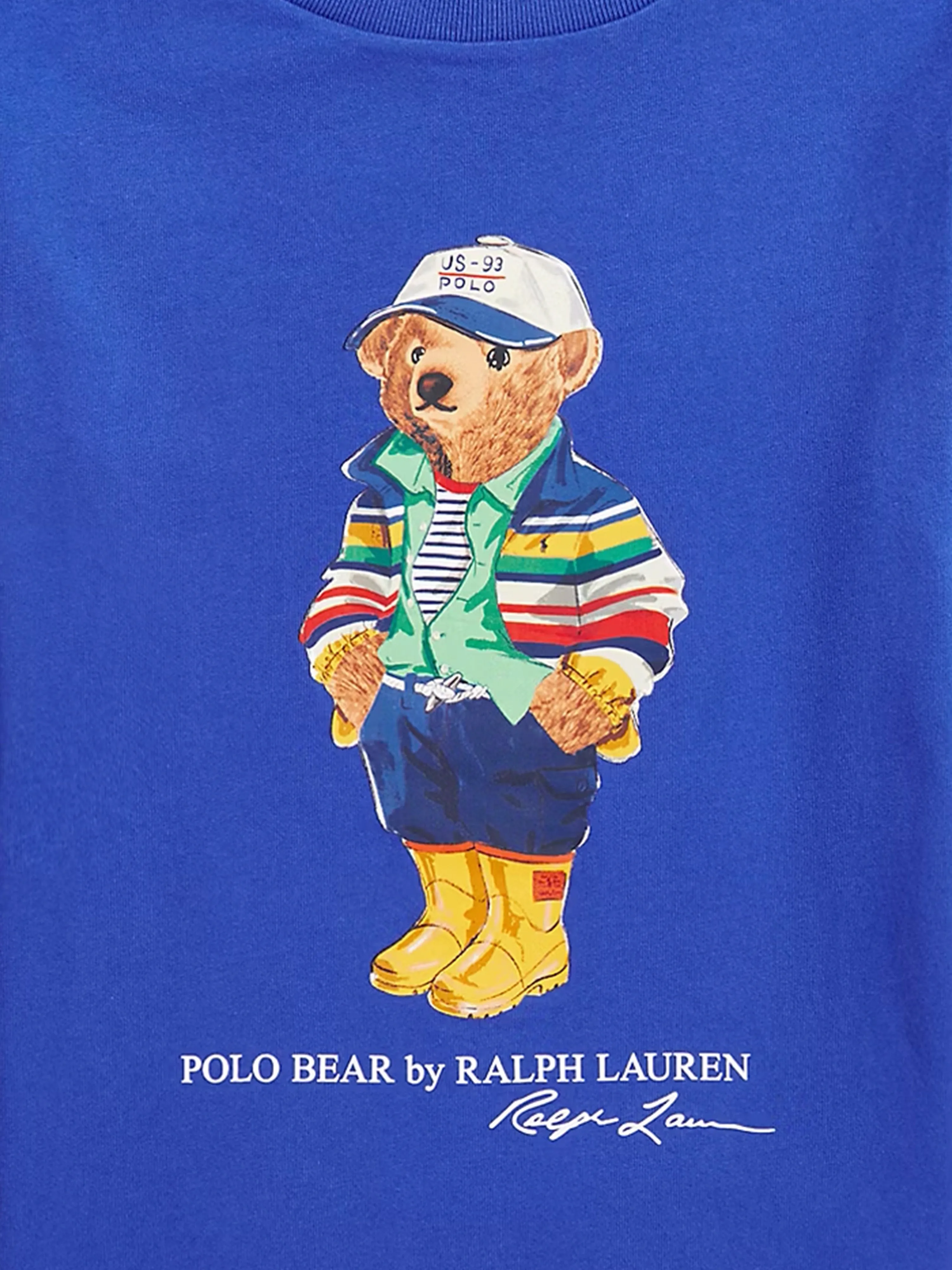Jungen Langarm Polo Bär T-Shirt in Blau