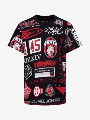Boys MJ Essential AOP T-Shirt in Schwarz