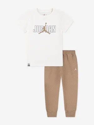 Jungen MJ Sneaker Schulhosen-Set in Braun