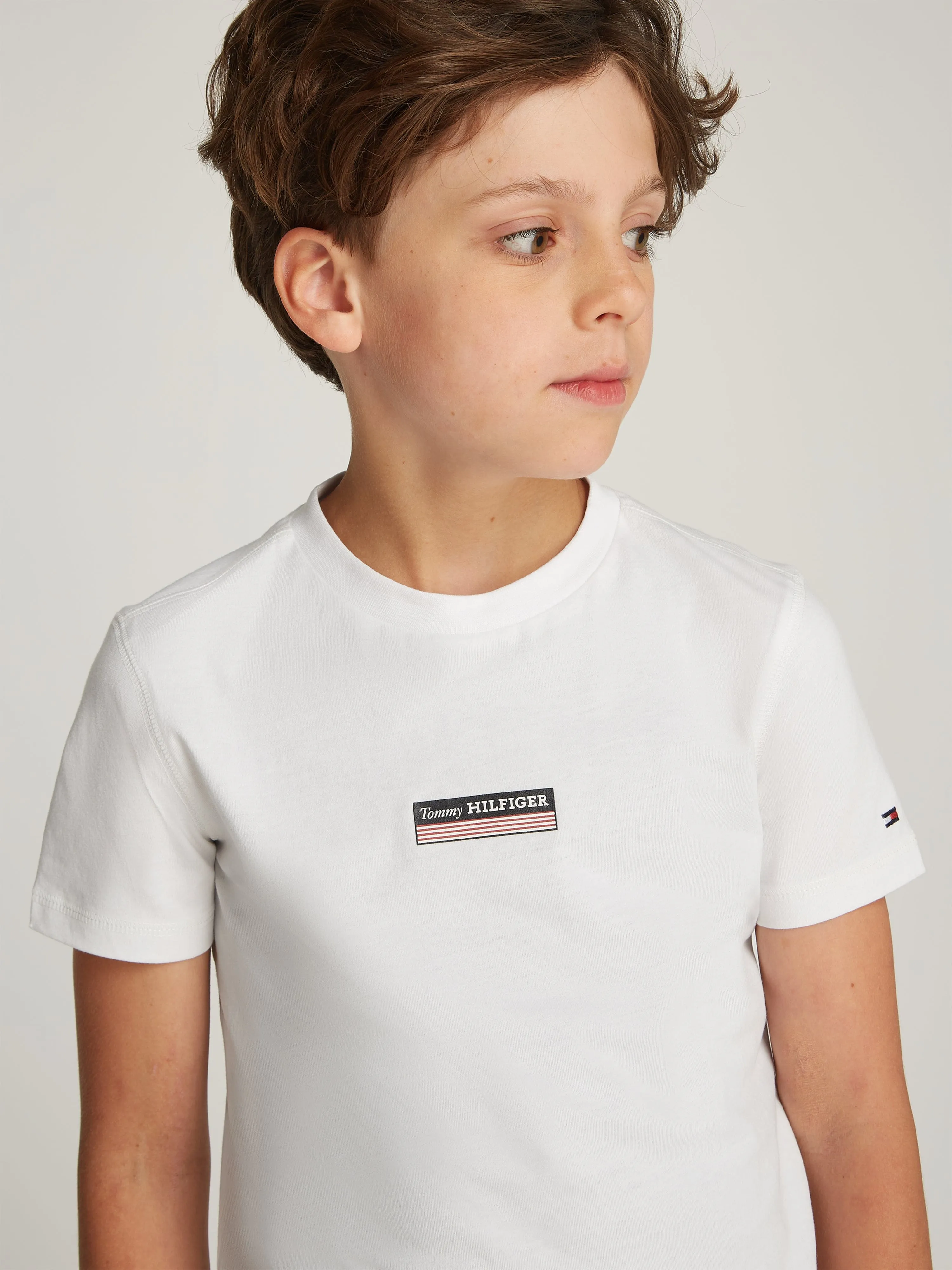 Jungen Monotype gestreiftes T-Shirt in Weiß