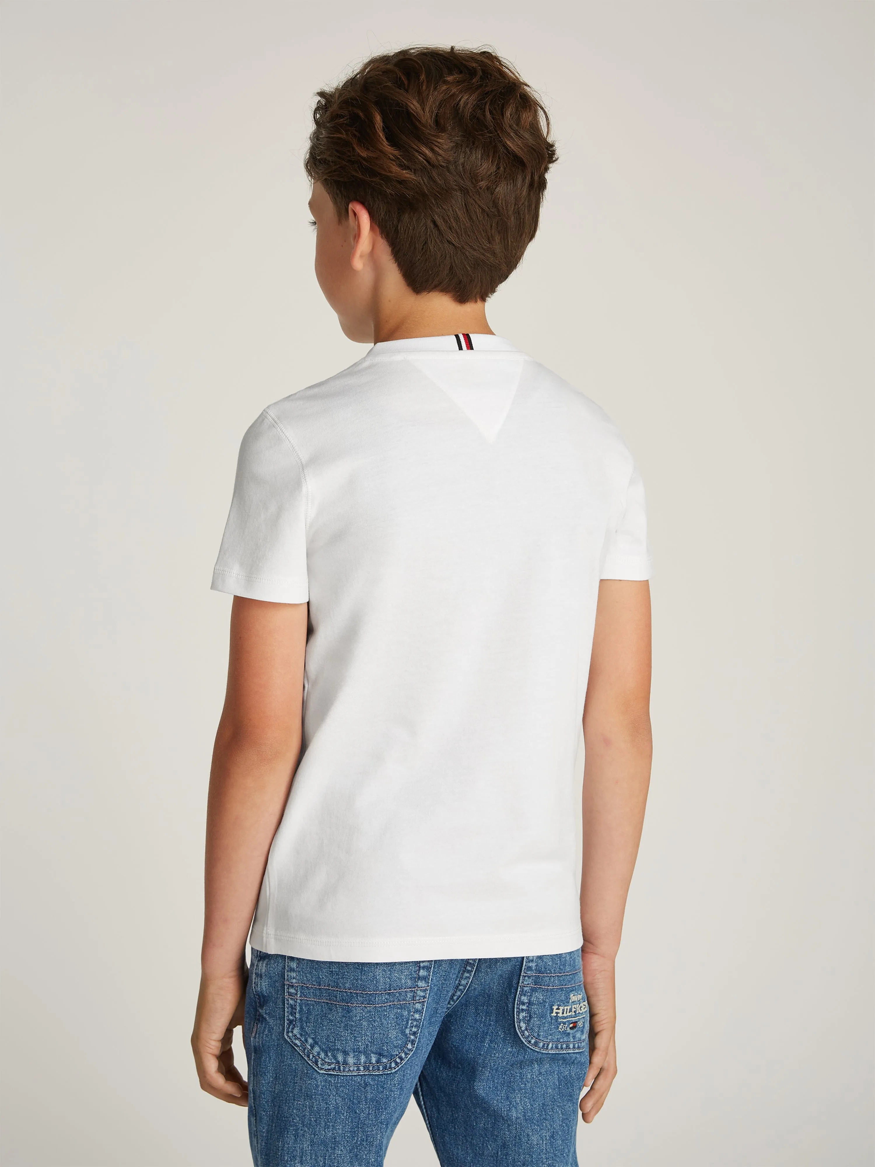 Jungen Monotype gestreiftes T-Shirt in Weiß