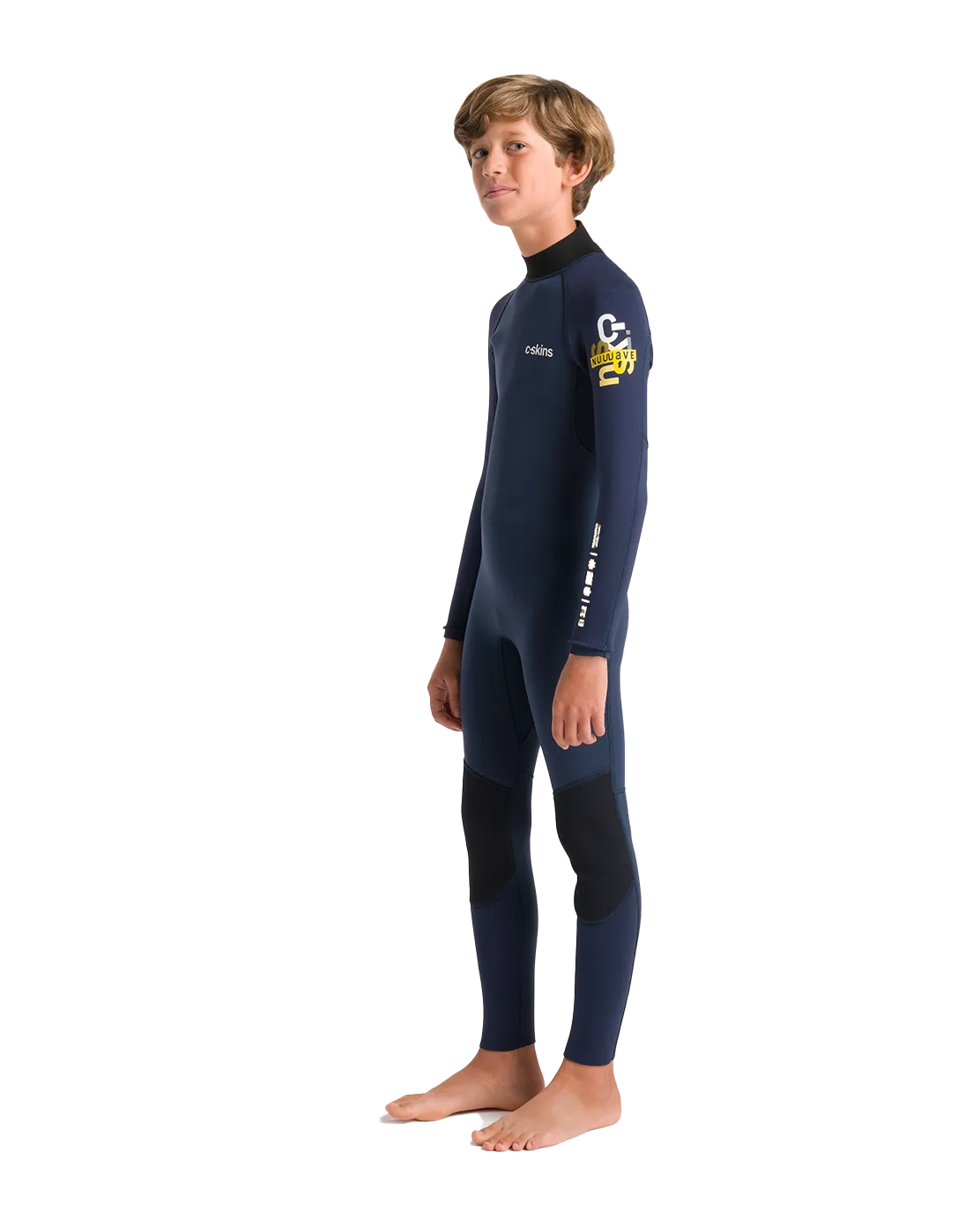 Boys NuWave Element 3/2mm Neoprenanzug mit Rückenzip in Blaustein, Schiefer & Multi