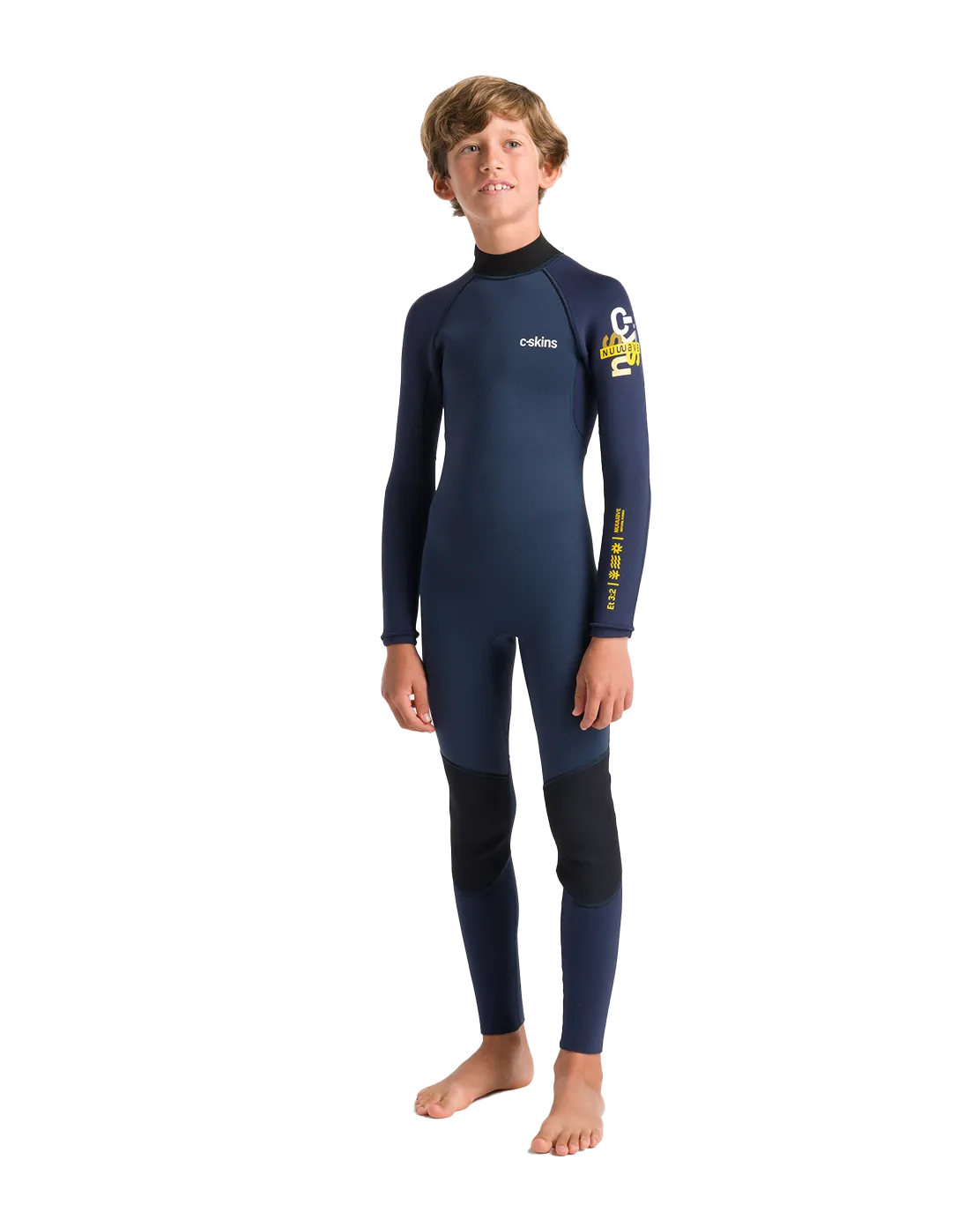 Boys NuWave Element 3/2mm Neoprenanzug mit Rückenzip in Blaustein, Schiefer & Multi