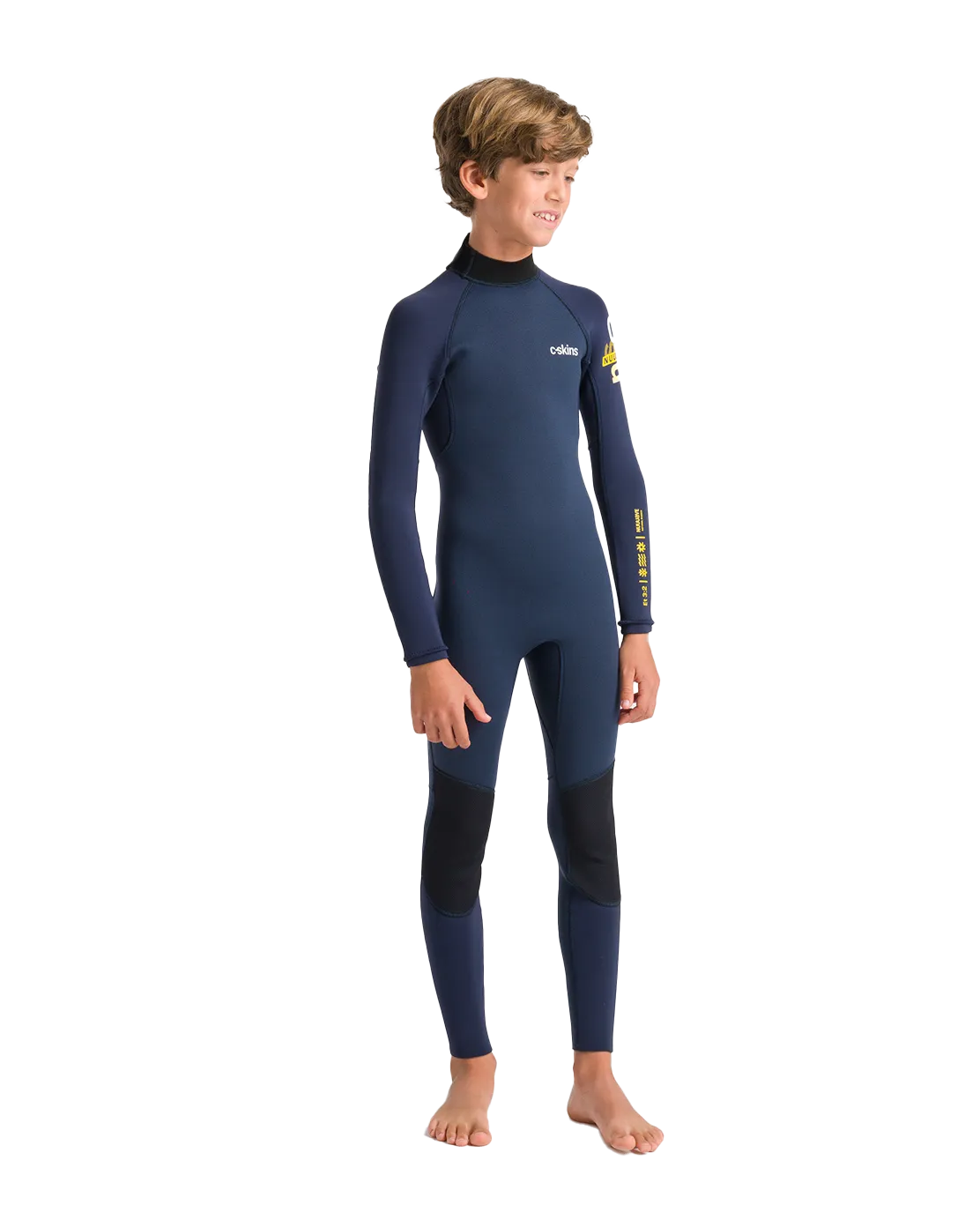 Boys NuWave Element 3/2mm Neoprenanzug mit Rückenzip in Blaustein, Schiefer & Multi