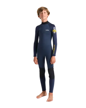 Boys NuWave Element 3/2mm Neoprenanzug mit Rückenzip in Blaustein, Schiefer & Multi