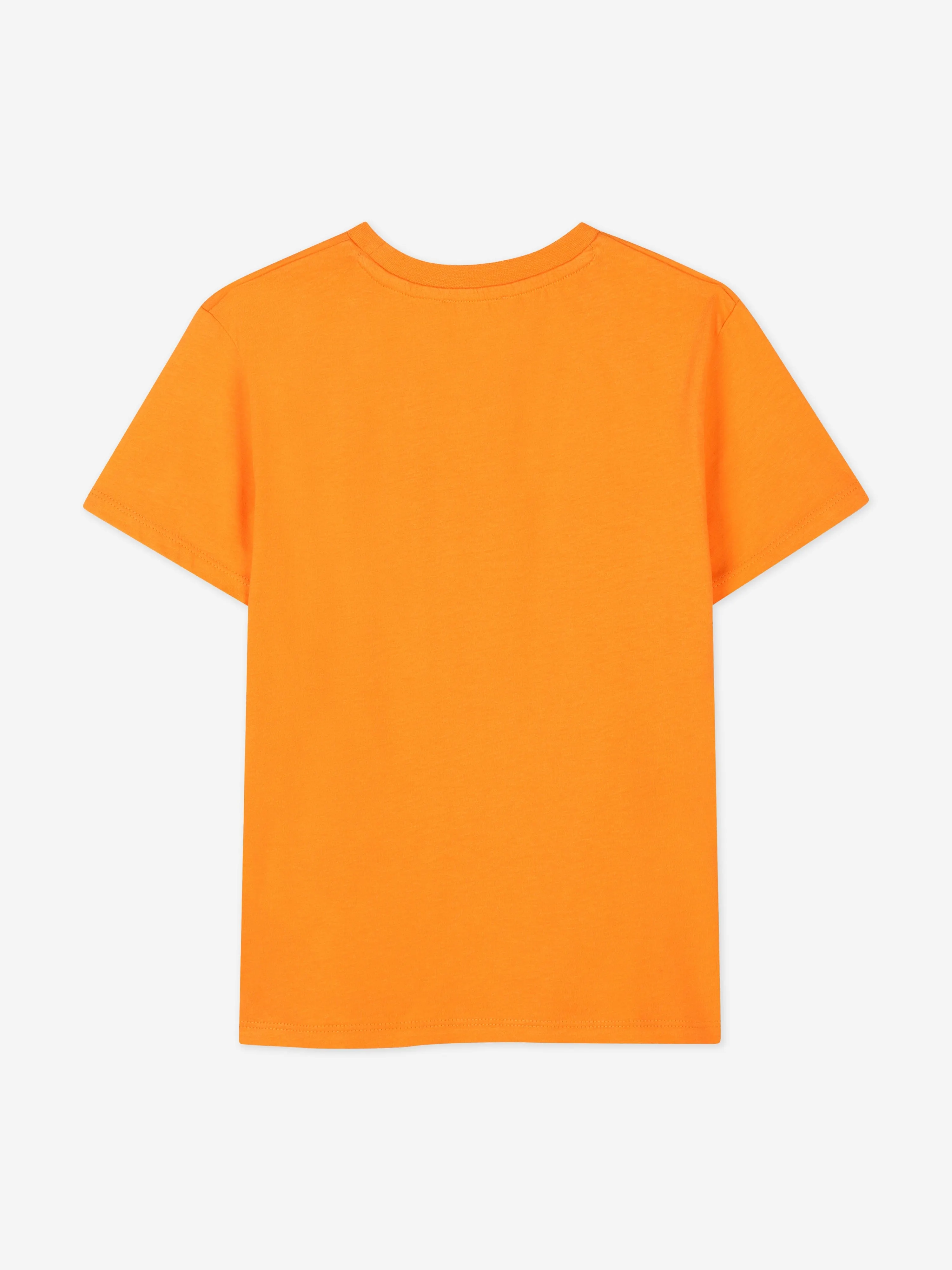 Jungen T-Shirt mit orangefarbenem Logo in Orange