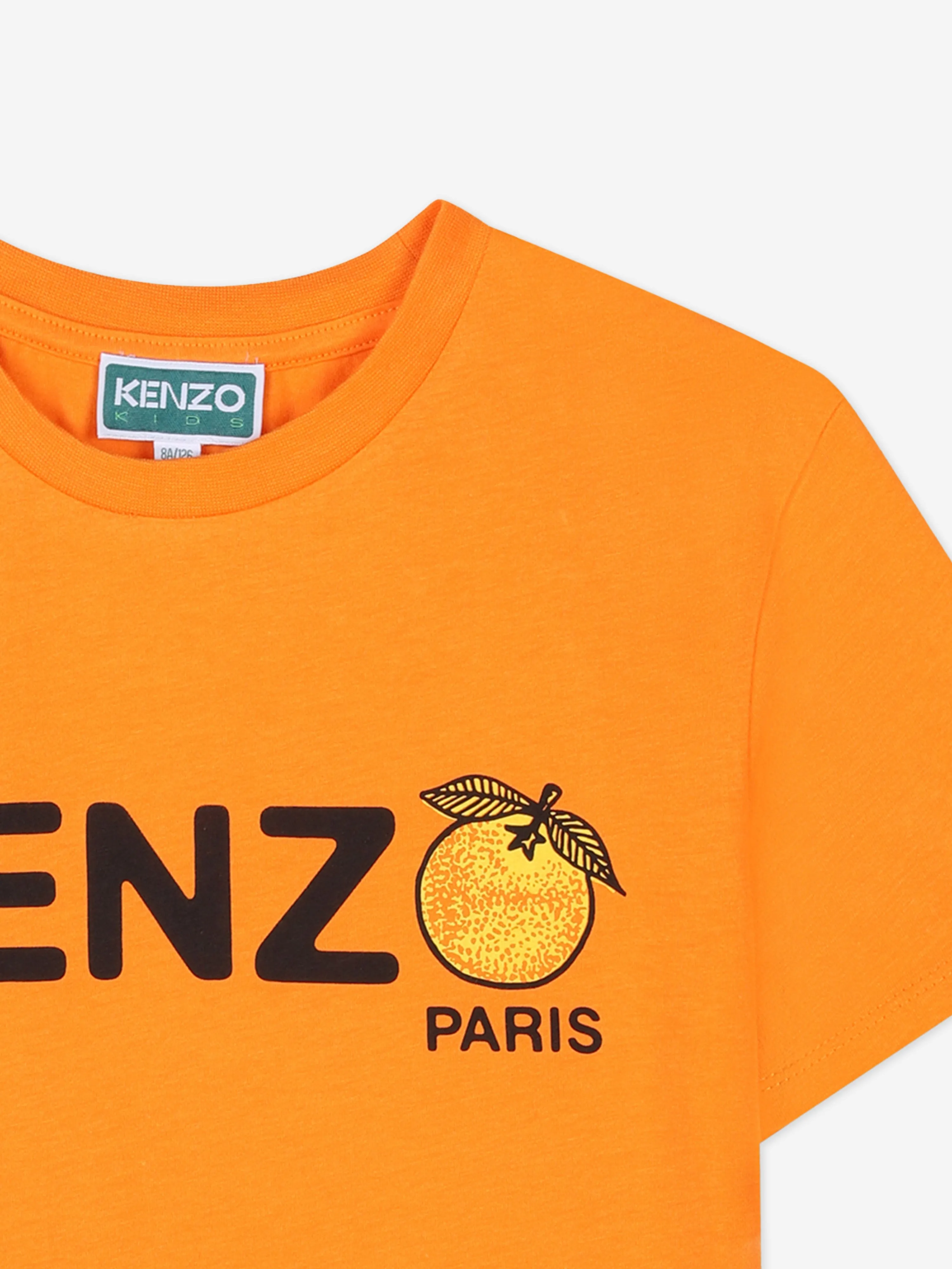 Jungen T-Shirt mit orangefarbenem Logo in Orange