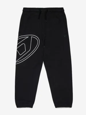 Jogginghose für Jungen mit ovalem D-Logo in Schwarz