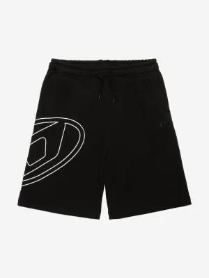 Jungen Oval D Logo Sweatshorts in Schwarz