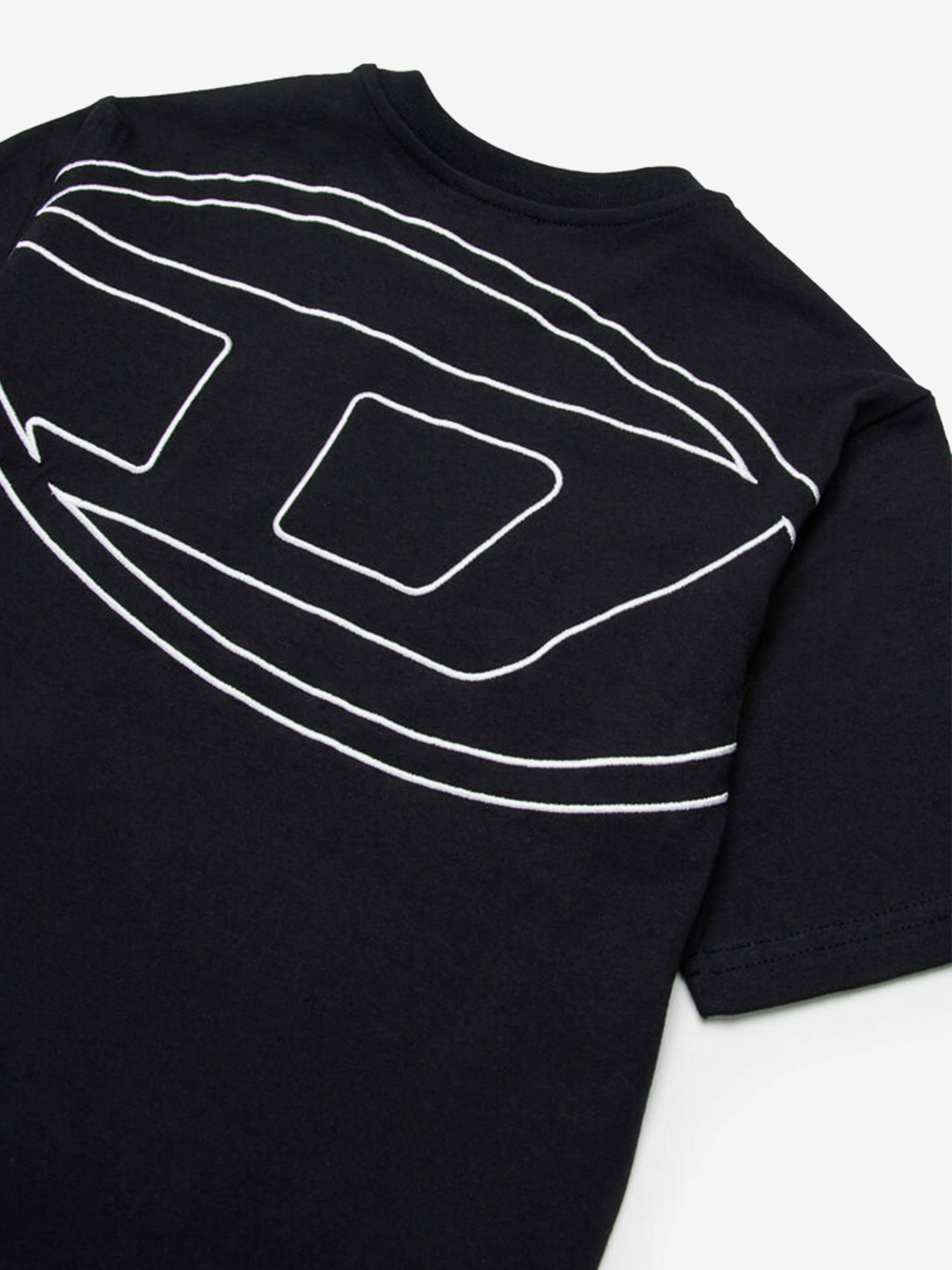 Jungen Oval D Logo T-Shirt in Schwarz