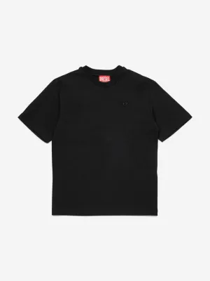 Jungen Oval D Logo T-Shirt in Schwarz