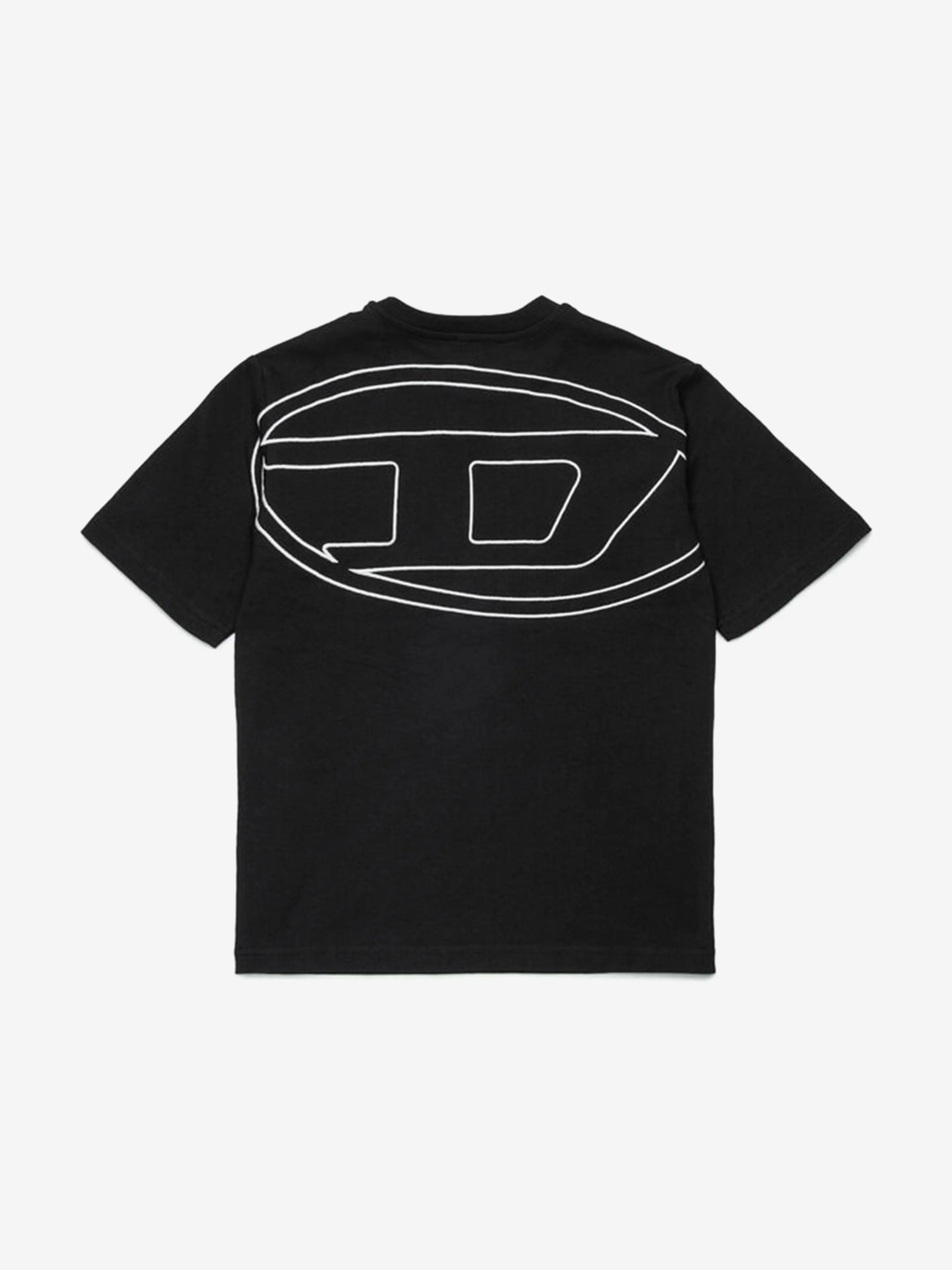 Jungen Oval D Logo T-Shirt in Schwarz