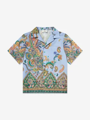 Jungen Paisley Druck Hemd in Blau