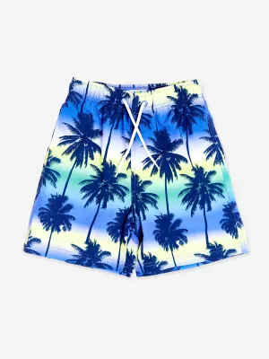 Jungen Palmenbaum Strandshorts in Blau (UPF50 )