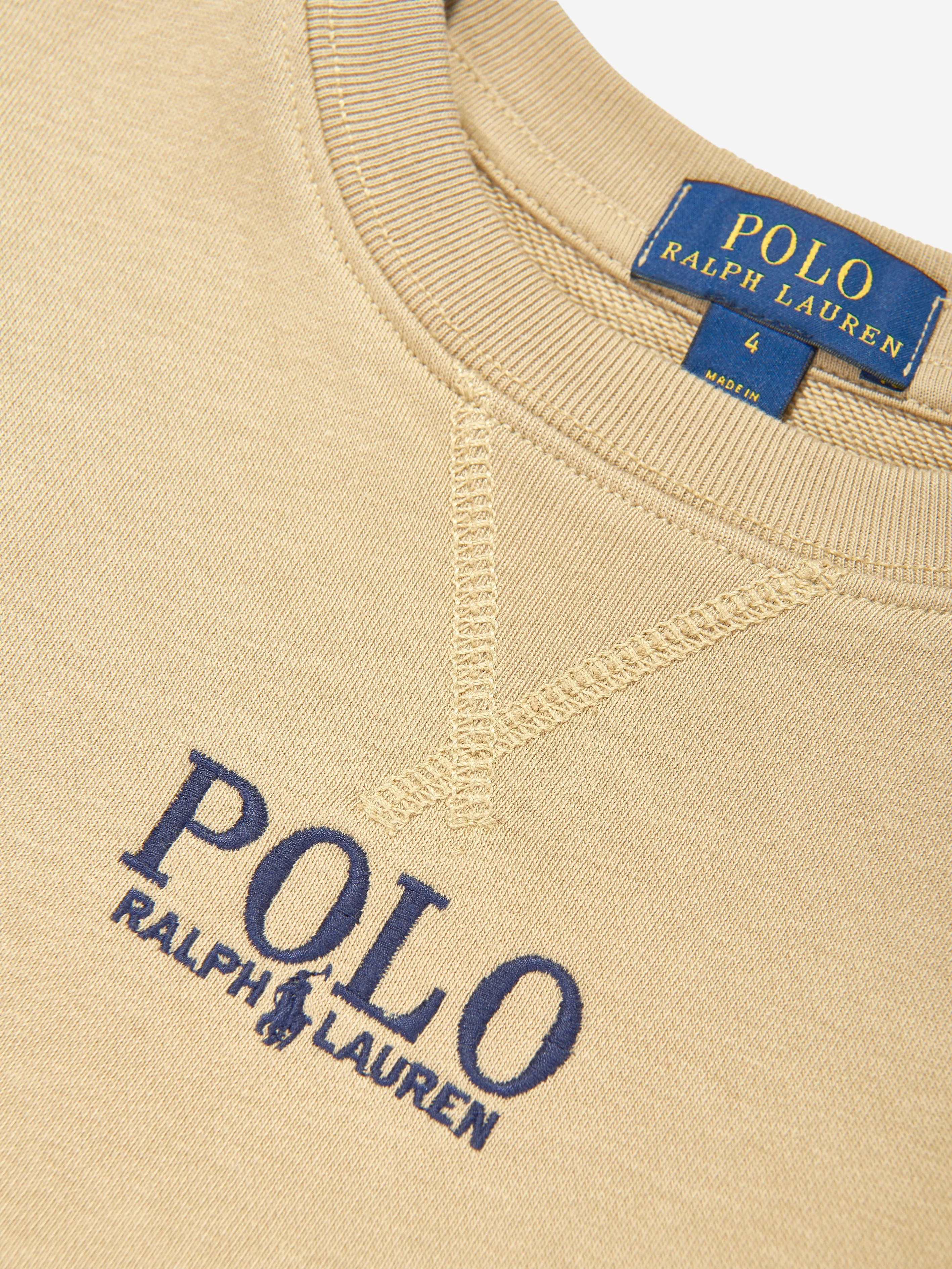 Jungen Polo-Sweatshirt in Beige