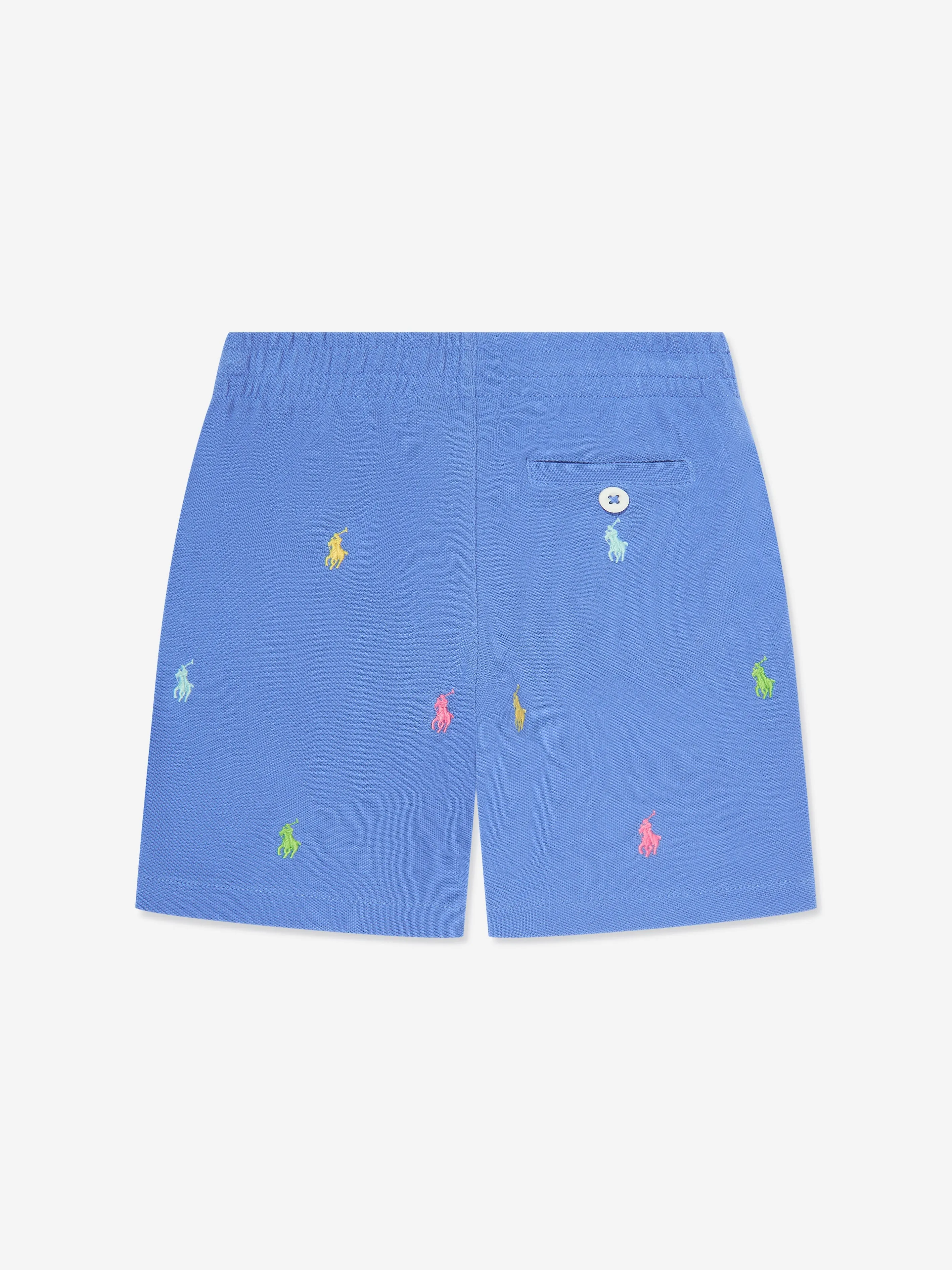 Boys Prepster Logo Shorts in Blau