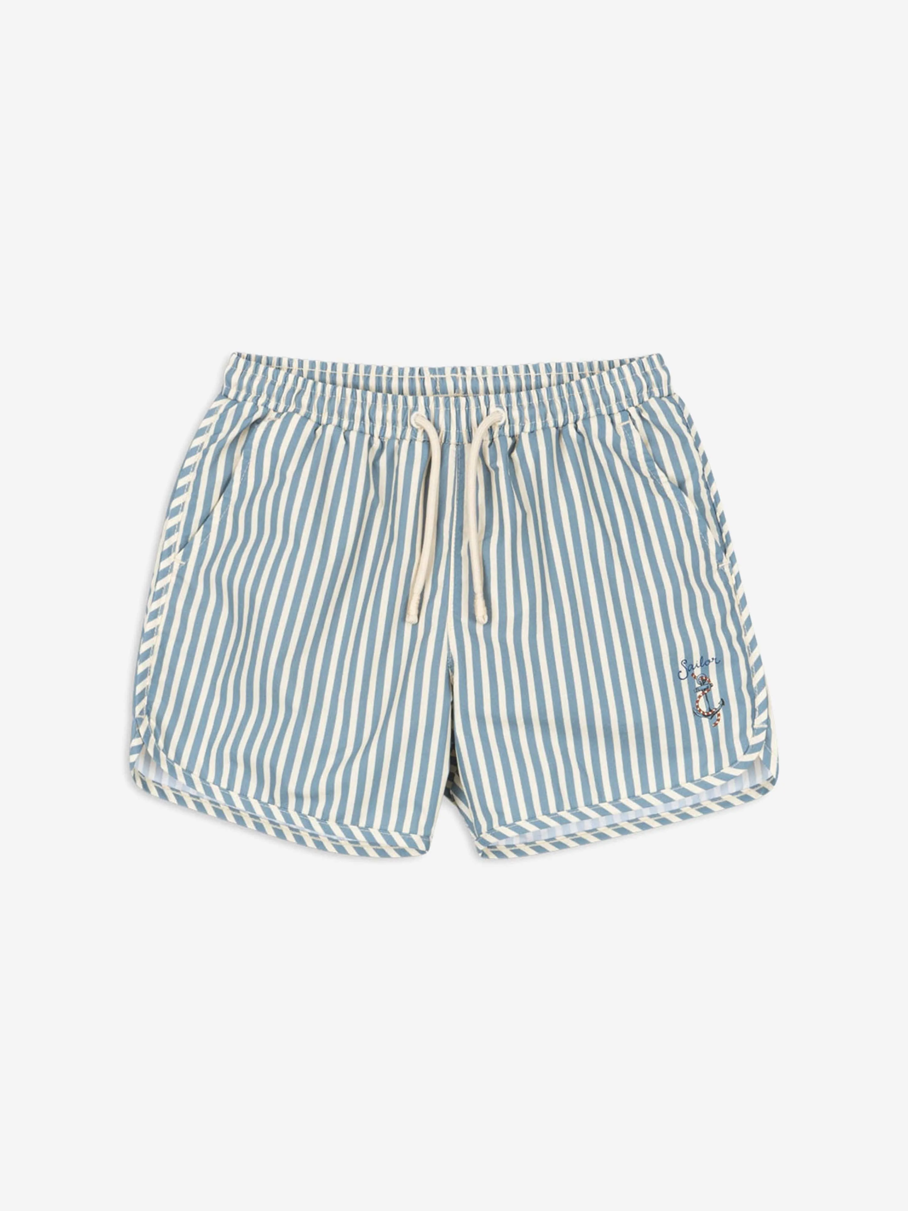 Jungen Sailor Streifen Asnou Badeshorts in Blau