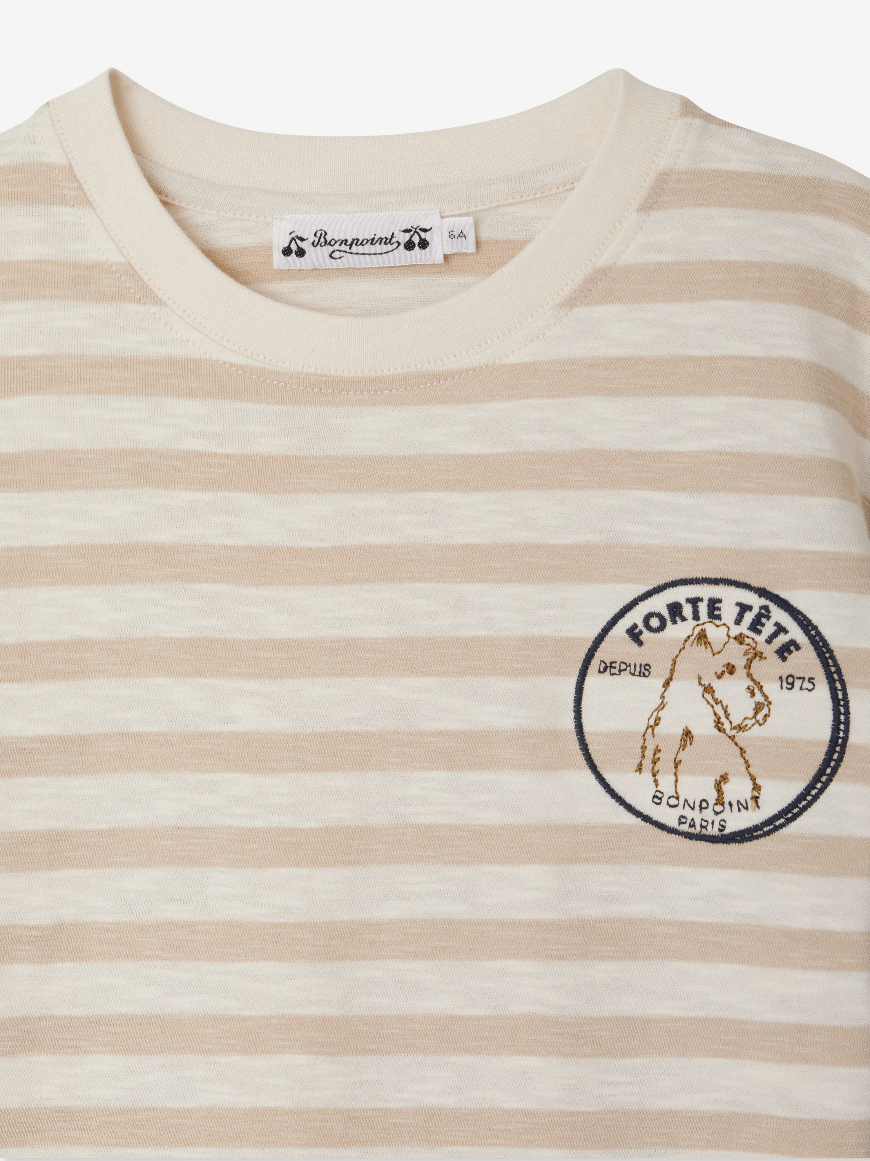 Jungen Eidan T-Shirt mit Streifen in Beige