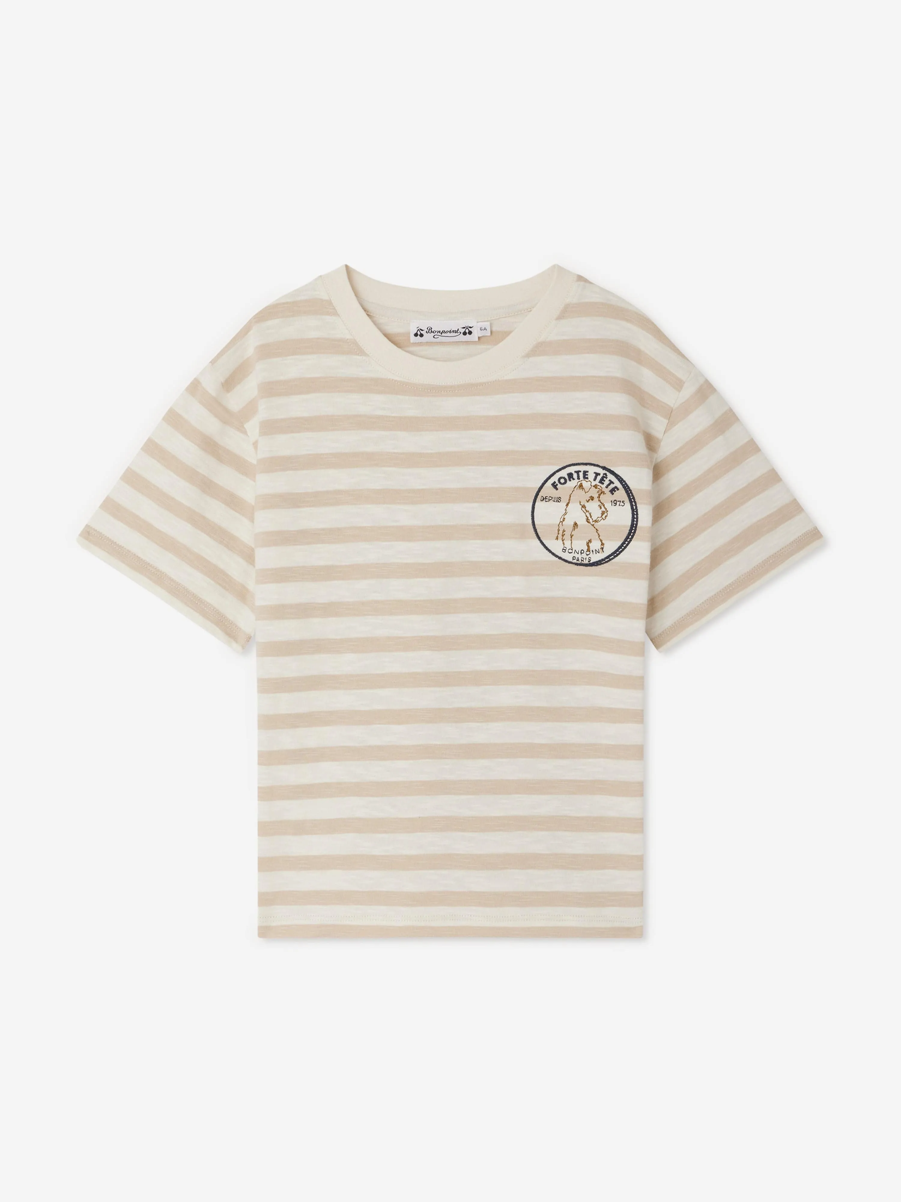 Jungen Eidan T-Shirt mit Streifen in Beige