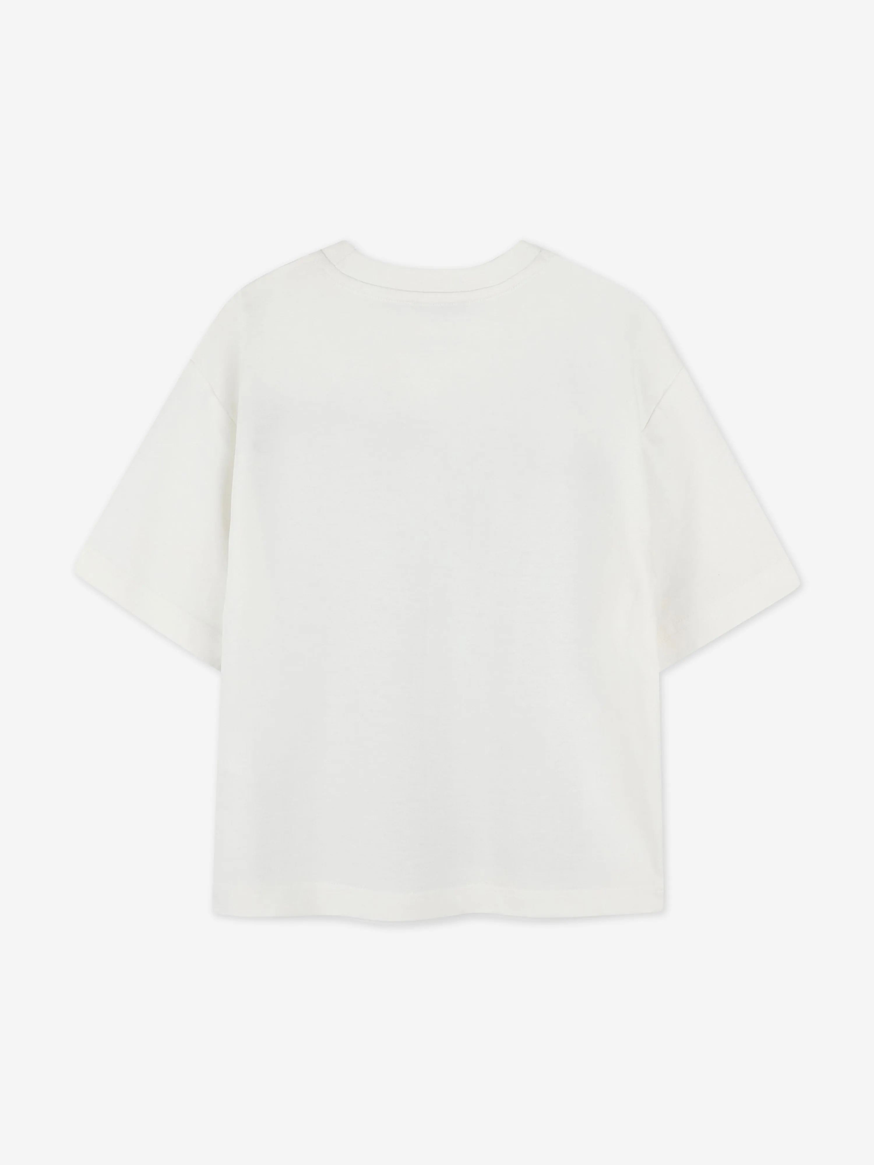 Jungen-Streifen-Logo-Print-T-Shirt in Elfenbein