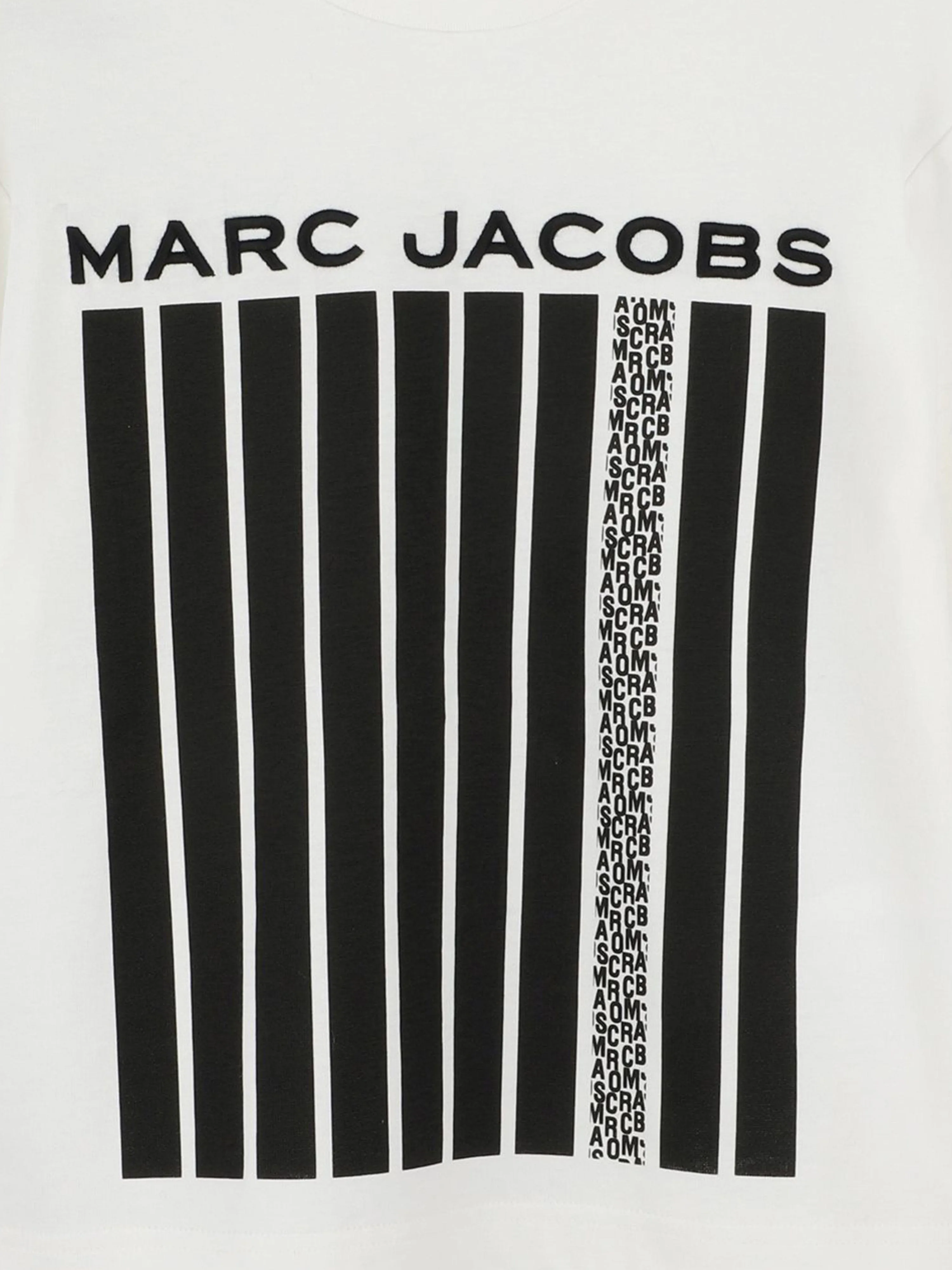 Jungen-Streifen-Logo-Print-T-Shirt in Elfenbein