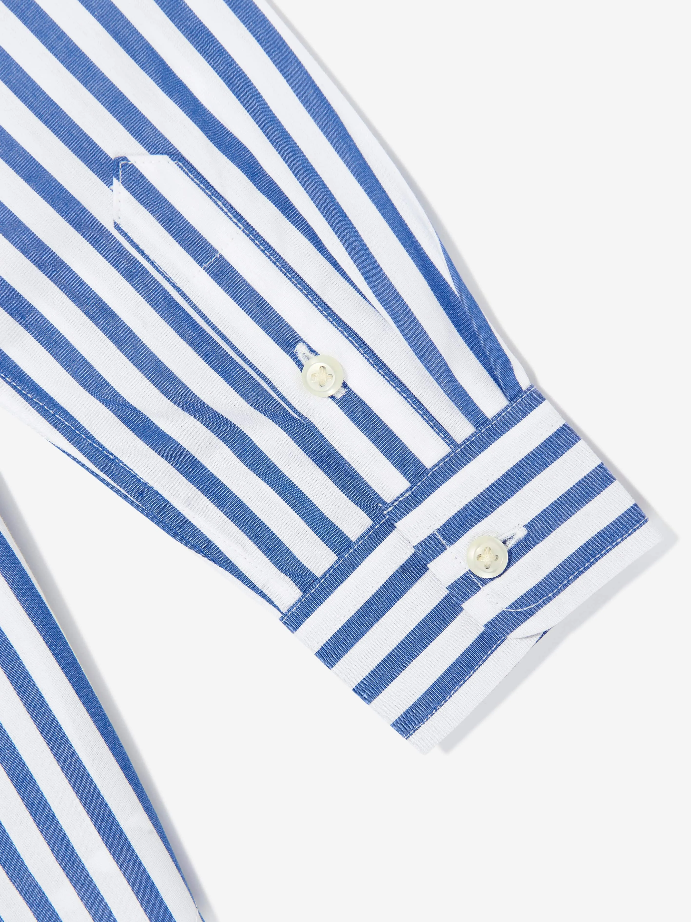 Jungen Gestreiftes Logo-Hemd in Blau