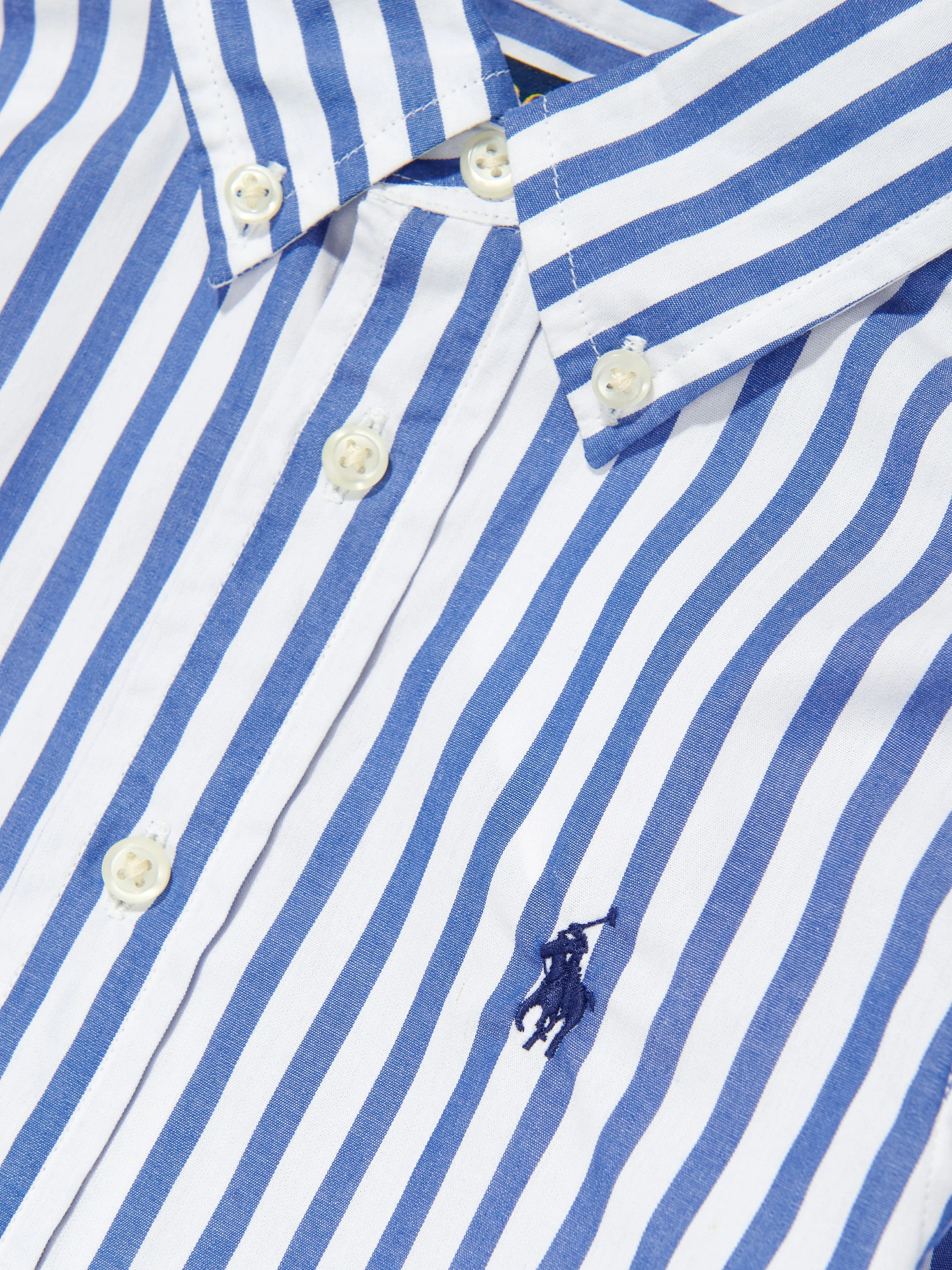 Jungen Gestreiftes Logo-Hemd in Blau