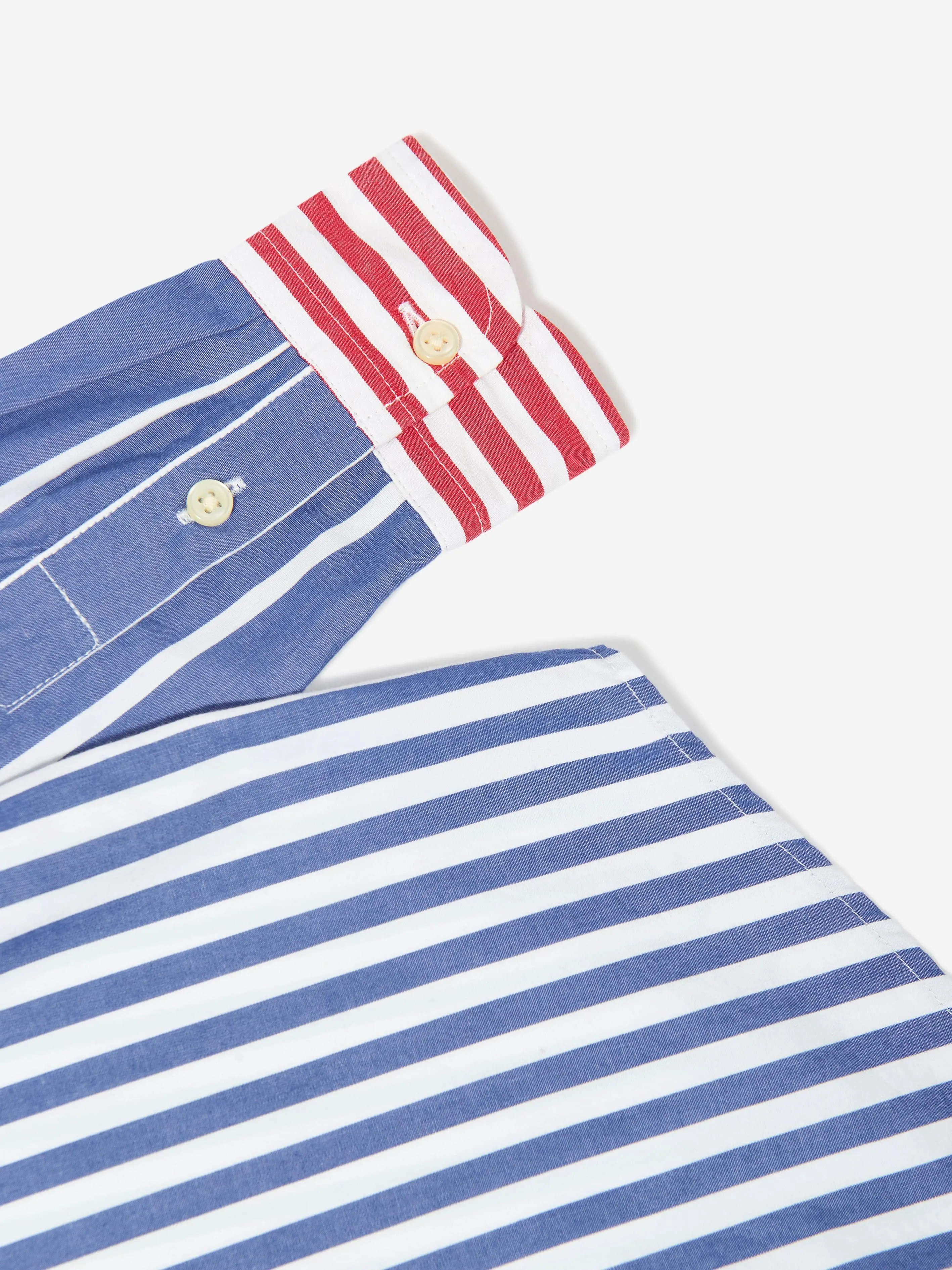Jungen Gestreiftes Logo-Shirt in Mehrfarbig