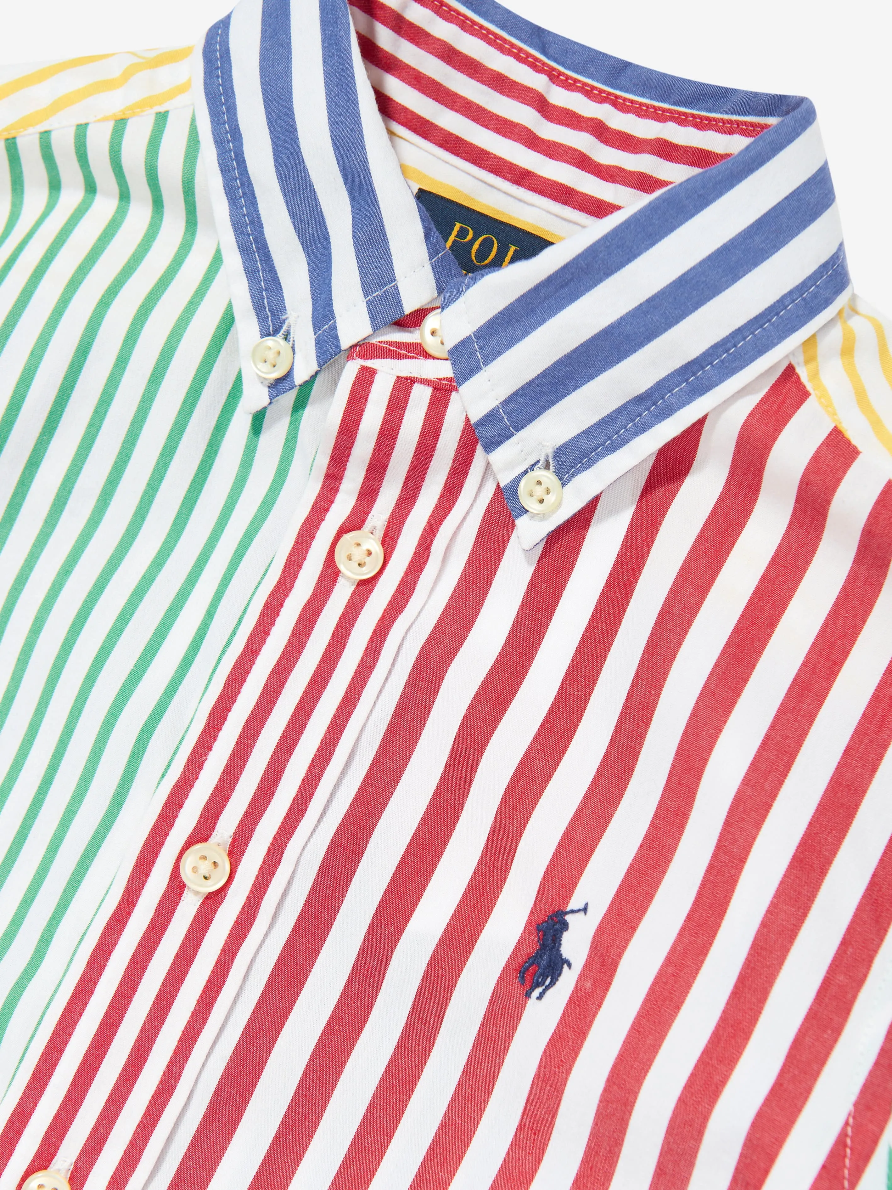 Jungen Gestreiftes Logo-Shirt in Mehrfarbig