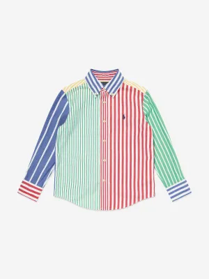 Jungen Gestreiftes Logo-Shirt in Mehrfarbig