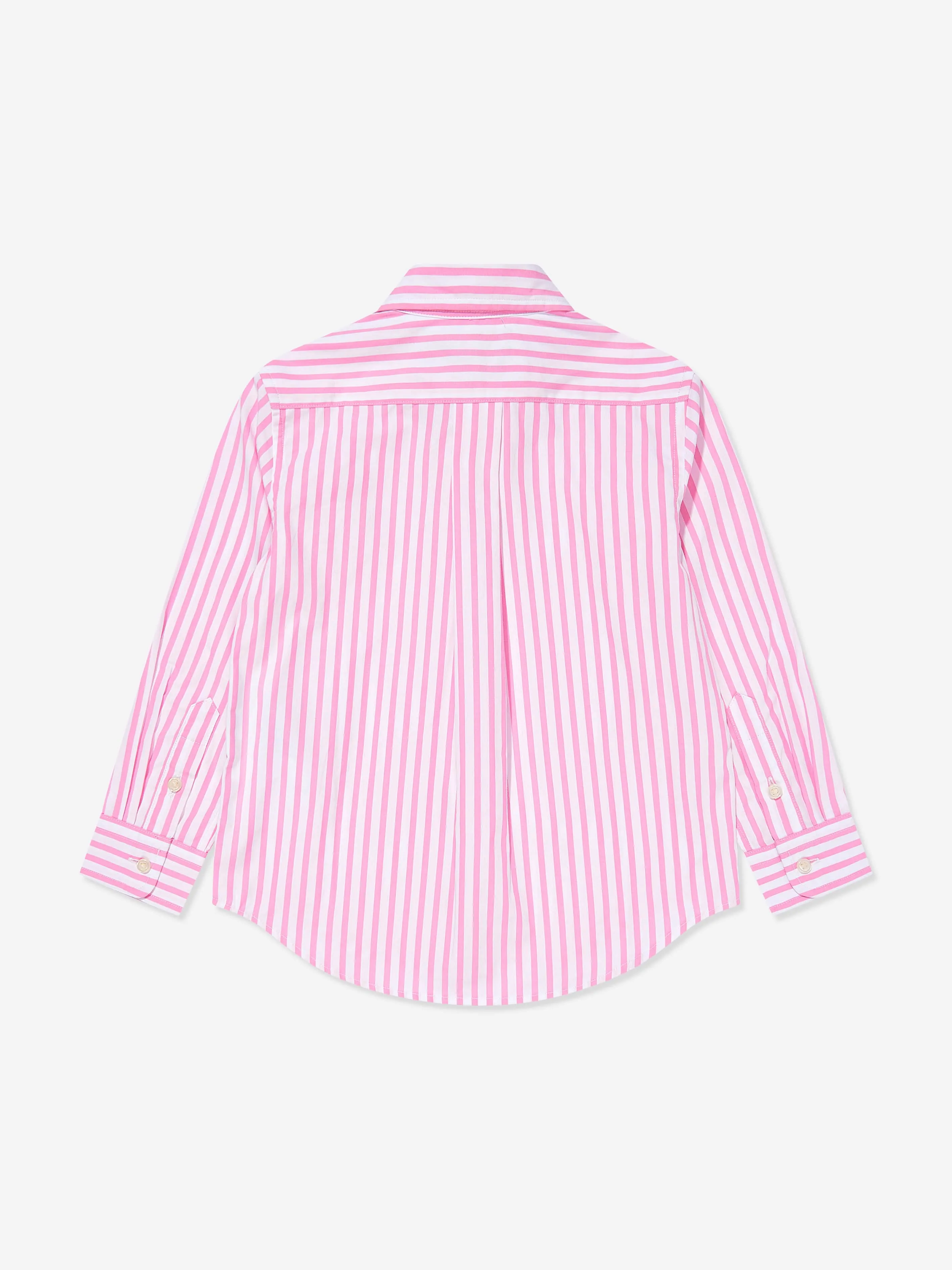 Gestreiftes Logo-Hemd für Jungen in Rosa